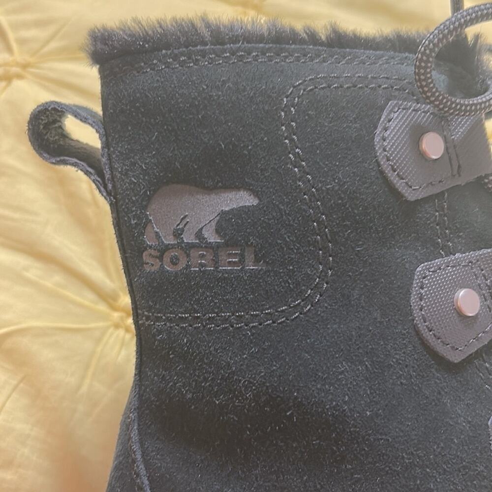 NWT Sorel black nubuck fur fleece lined waterproof Explorer Next Joan boots - Picture 9 of 16